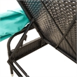 Pemberly Row Patio Sun Lounger with Canopy and Cushion in Black/Turquoise
