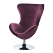 Pemberly Row Curved Chair with Ottoman and Tubular Base Set of 2 in Purple