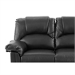 Pemberly Row Bonded Leather Recliner Loveseat with High Back in Black