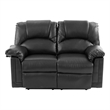 Pemberly Row Bonded Leather Recliner Loveseat with High Back in Black