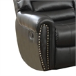 Pemberly Row Bonded Leather Reclining Loveseat with Nail Head Trim in Black