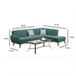 Pemberly Row 2 Piece Sectional with Chaise and Accent Pillows in Blue