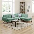 Pemberly Row 2 Piece Sectional with Chaise and Accent Pillows in Blue