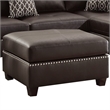 Pemberly Row Bonded Leather 3 Piece Sectional Set with Ottoman in Brown