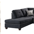 Pemberly Row 3 Piece Sectional Set with Ottoman and Accent Pillows in Black
