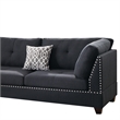 Pemberly Row 3 Piece Sectional Set with Ottoman and Accent Pillows in Black