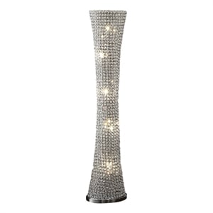 Pemberly Row 57&quot Open Top Crystal Floor Lamp with Curved Base in Silver