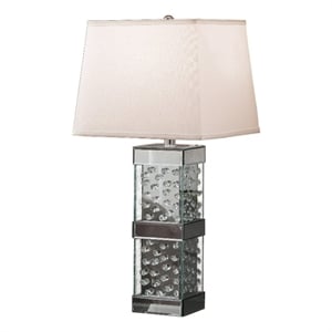 Pemberly Row 26&quot Table Lamp with Empire Shade and Crystal Glass Stand