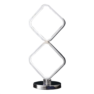 Pemberly Row 22&quot Square LED Table Lamp with Metal Base in Chrome