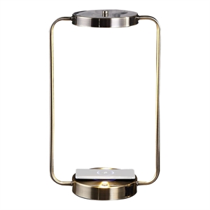 Pemberly Row 21&quot LED Table Lamp with Wireless Charging and Base in Brass