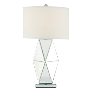 Pemberly Row 30&quot Table Lamp Set of 2 with Geometric Mirrored Glass Base