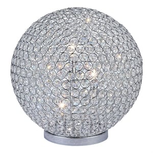 Pemberly Row 17&quot Crystal LED Table Lamp with Globe Shade in Clear Finish