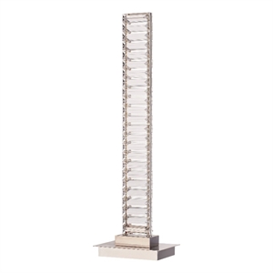 Pemberly Row 24&quot Crystal LED Table Lamp with Metal Frame in Nickel Finish