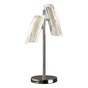Pemberly Row 23&quot Table Lamp with 2 Shades in Bright Nickel Silver