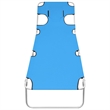 Pemberly Row Folding Sun Lounger with Head Cushion in Turquoise Blue