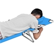 Pemberly Row Folding Sun Lounger with Head Cushion in Turquoise Blue