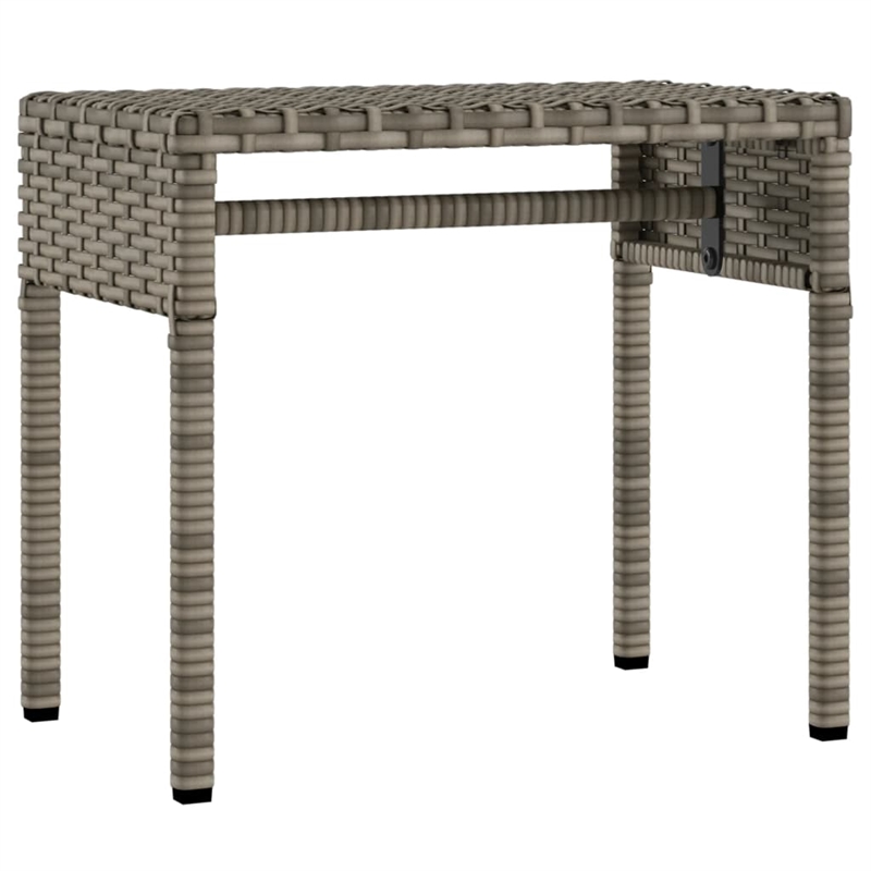 Pemberly Row PE Rattan Sun Lounger Set with Canopies and Table in Gray