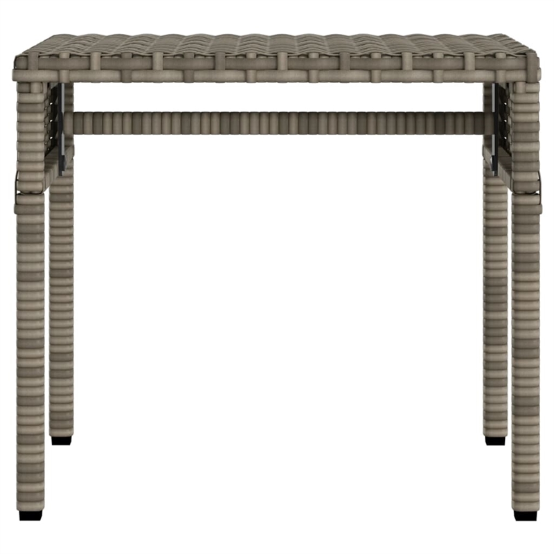 Pemberly Row PE Rattan Sun Lounger Set with Canopies and Table in Gray