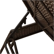 Pemberly Row PE Rattan Patio Sun Lounger Set of 2 with Footrests in Brown