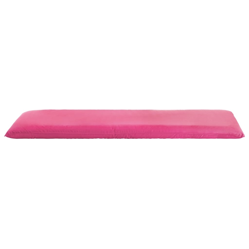 Pemberly Row Foldable Adjustable Oxford Fabric Sun Lounger in Pink