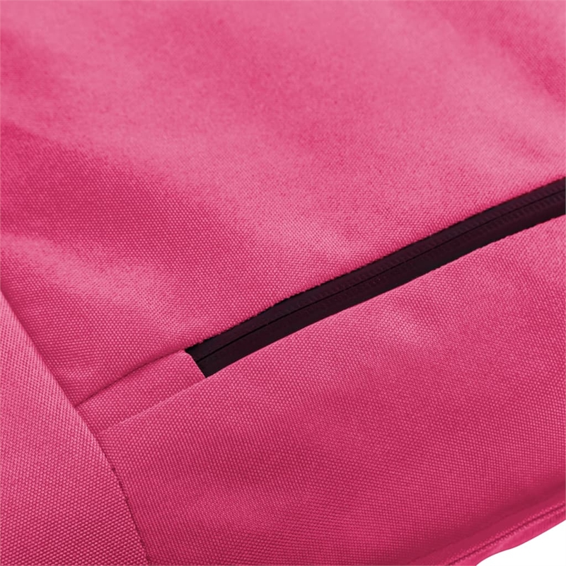 Pemberly Row Foldable Adjustable Oxford Fabric Sun Lounger in Pink