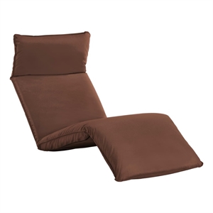 Pemberly Row 5-Position Foldable Oxford Fabric Sun Lounger in Brown