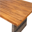 Pemberly Row Acacia Wood Outdoor Dining Table with Wicker Accents in Gray