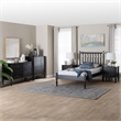 Pemberly Row Spindle 5-Piece Bedroom Set with Platform Bed in Black Twin