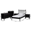 Pemberly Row Spindle 5-Piece Bedroom Set with Platform Bed in Black Twin
