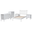 Pemberly Row Spindle 5-Piece Bedroom Set with Platform Bed in White Twin