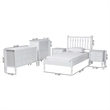 Pemberly Row Spindle 5-Piece Bedroom Set with Platform Bed in White Twin