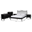 Pemberly Row Spindle 5-Piece Bedroom Set with Platform Bed in Black Queen