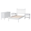 Pemberly Row Spindle 4-Piece Bedroom Set with Twin Platform Bed in White