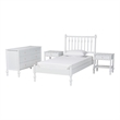 Pemberly Row Spindle 4-Piece Bedroom Set with Twin Platform Bed in White