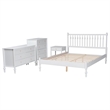 Pemberly Row Spindle 4-Piece Bedroom Set with Queen Platform Bed in White