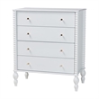Pemberly Row Spindle 4-Piece Bedroom Set with Queen Platform Bed in White