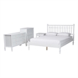 Pemberly Row Spindle 4-Piece Bedroom Set with Queen Platform Bed in White