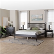 Pemberly Row Spindle 4-Piece Bedroom Set with Queen Platform Bed in Black