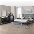 Pemberly Row Spindle 4-Piece Bedroom Set with Queen Platform Bed in Black