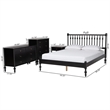 Pemberly Row Spindle 4-Piece Bedroom Set with Queen Platform Bed in Black