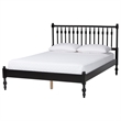 Pemberly Row Spindle 4-Piece Bedroom Set with Queen Platform Bed in Black
