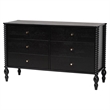 Pemberly Row Spindle 4-Piece Bedroom Set with Queen Platform Bed in Black