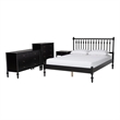Pemberly Row Spindle 4-Piece Bedroom Set with Queen Platform Bed in Black