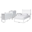Pemberly Row Spindle 4-Piece Bedroom Set with Twin Platform Bed in White