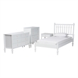 Pemberly Row Spindle 4-Piece Bedroom Set with Twin Platform Bed in White
