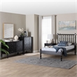 Pemberly Row Spindle 4-Piece Bedroom Set with Twin Platform Bed in Black