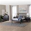 Pemberly Row Spindle 4-Piece Bedroom Set with Twin Platform Bed in Black