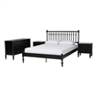 Pemberly Row Spindle 4-Piece Bedroom Set with Full Platform Bed in Black