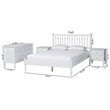 Pemberly Row Spindle 4-Piece Bedroom Set with Queen Platform Bed in White