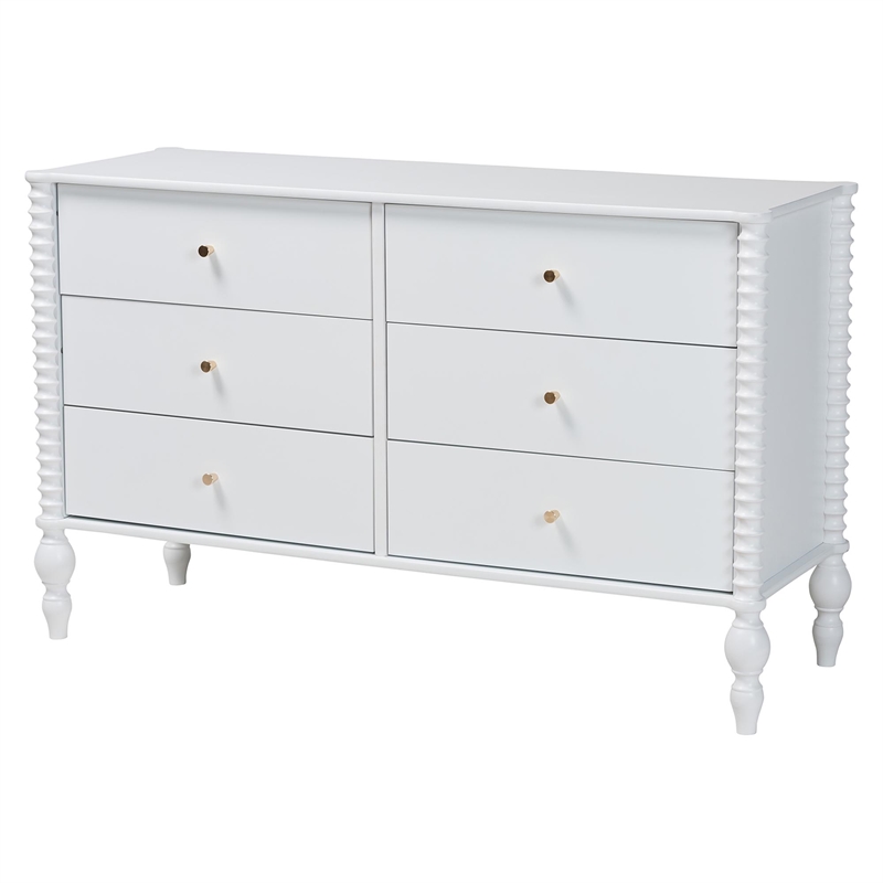 Pemberly Row Spindle 4-Piece Bedroom Set with Queen Platform Bed in White
